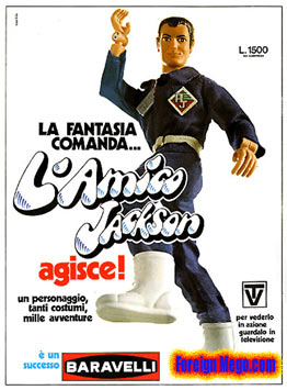 Action Jackson in Italy was advertised using Mego Bruce Wayne's head